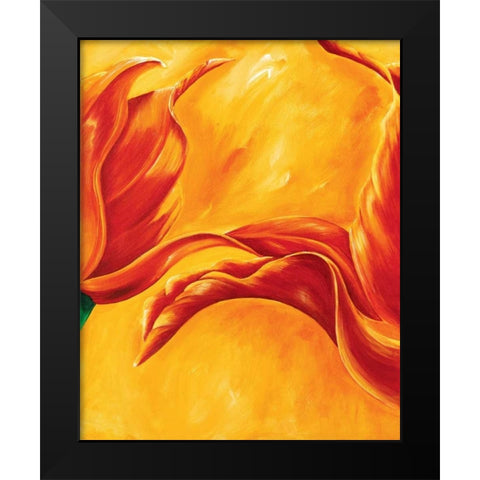 Tripple of tulips I Black Modern Wood Framed Art Print by Frederiks, Beatrix
