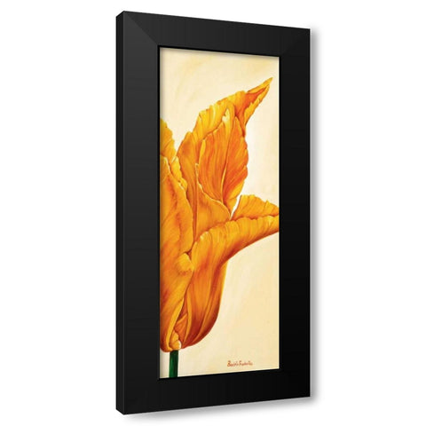 Tulips in Tryptichon III Black Modern Wood Framed Art Print by Frederiks, Beatrix