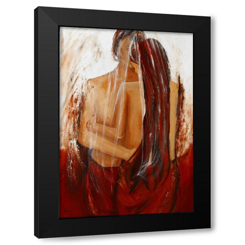 Lady II Black Modern Wood Framed Art Print with Double Matting by Chantrel, Mieke