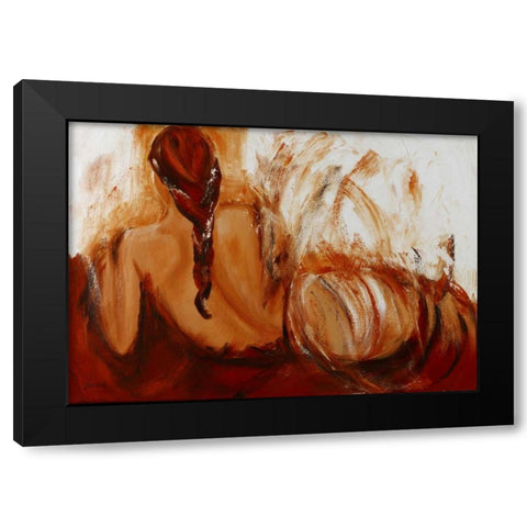 Lady III Black Modern Wood Framed Art Print with Double Matting by Chantrel, Mieke