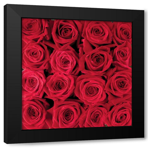 Red rose creation Black Modern Wood Framed Art Print by met Bloemen, Creatief