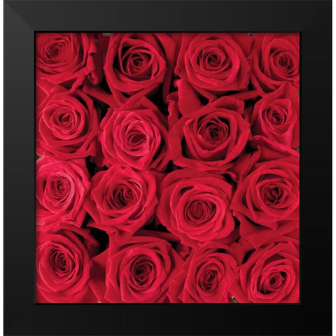 Red rose creation Black Modern Wood Framed Art Print by met Bloemen, Creatief