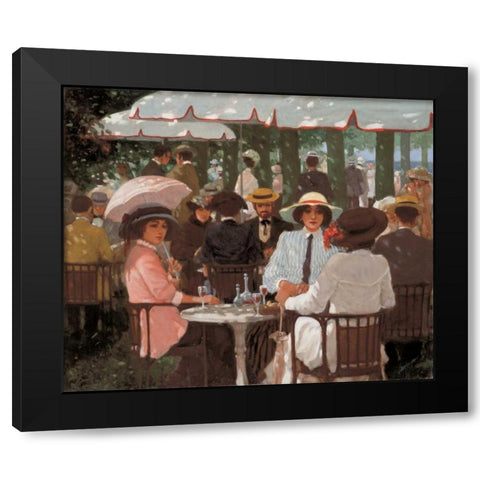 Terrace I Black Modern Wood Framed Art Print with Double Matting by van Rooijen, Carel