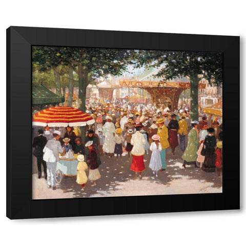 Old Market place III Black Modern Wood Framed Art Print with Double Matting by van Rooijen, Carel