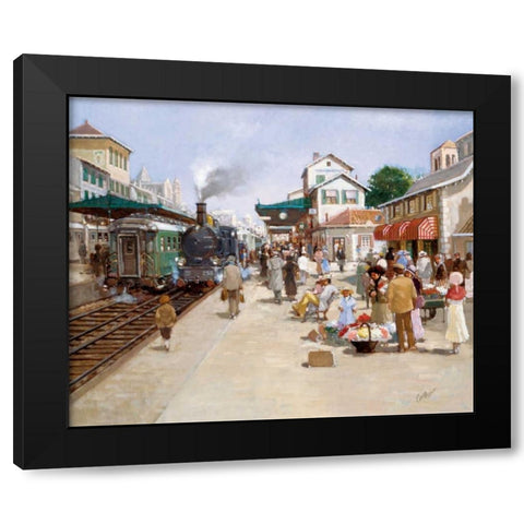 Old trainstation I Black Modern Wood Framed Art Print by van Rooijen, Carel