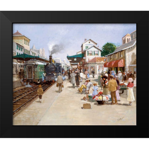 Old trainstation I Black Modern Wood Framed Art Print by van Rooijen, Carel