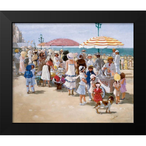 Beach old times III Black Modern Wood Framed Art Print by van Rooijen, Carel