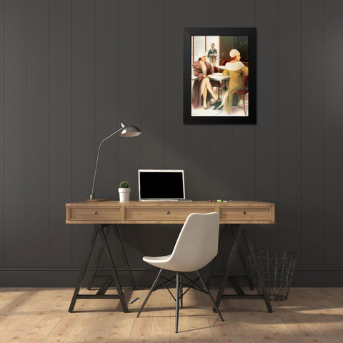 Cafe I Black Modern Wood Framed Art Print by Denis, E
