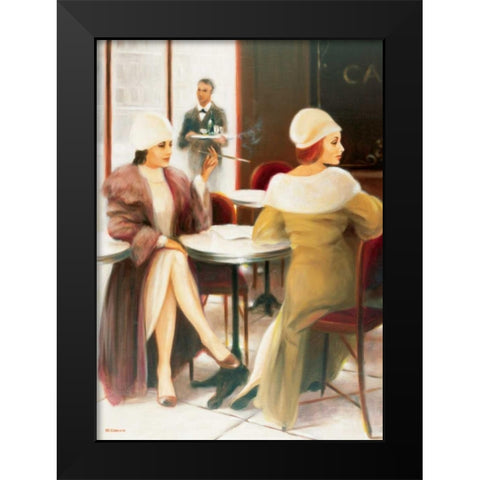 Cafe I Black Modern Wood Framed Art Print by Denis, E