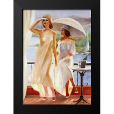 Umbrella Black Modern Wood Framed Art Print by Denis, E