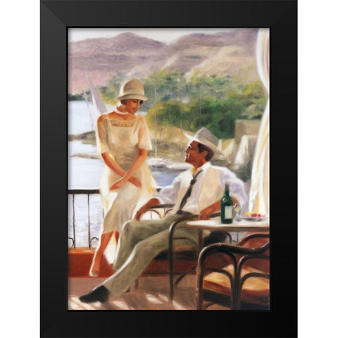 Meeting at the tea-garden Black Modern Wood Framed Art Print by Denis, E