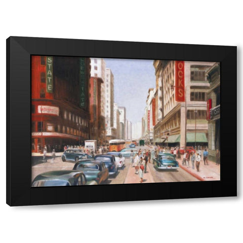 Los Angeles II Black Modern Wood Framed Art Print with Double Matting by Denis, E