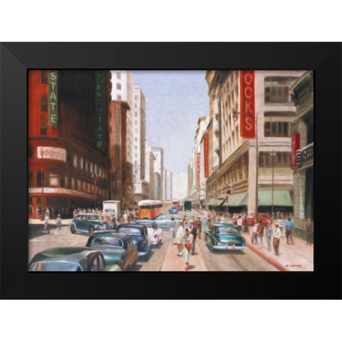 Los Angeles II Black Modern Wood Framed Art Print by Denis, E