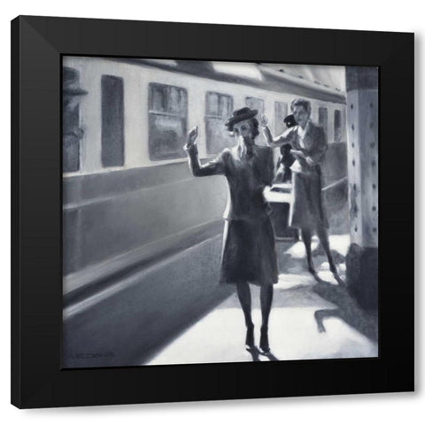 trainstation Black Modern Wood Framed Art Print with Double Matting by Denis, E