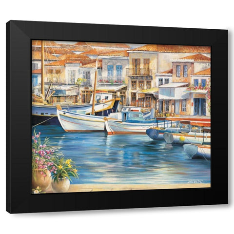 Ambiance de mediterranee II Black Modern Wood Framed Art Print by Erwin, Eric