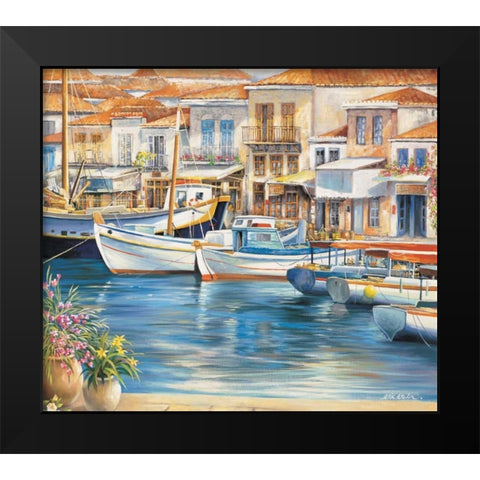 Ambiance de mediterranee II Black Modern Wood Framed Art Print by Erwin, Eric