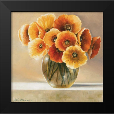Bouquet in orange Black Modern Wood Framed Art Print by Erwin, Eric