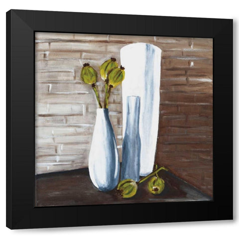 Browny stillife Black Modern Wood Framed Art Print by Elki,O