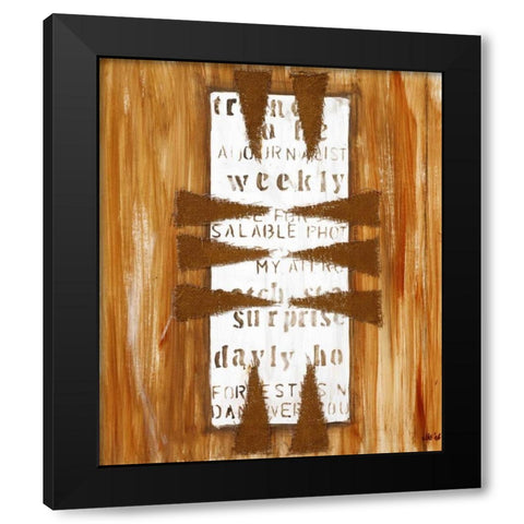 Hearts Black Modern Wood Framed Art Print by Elki,O