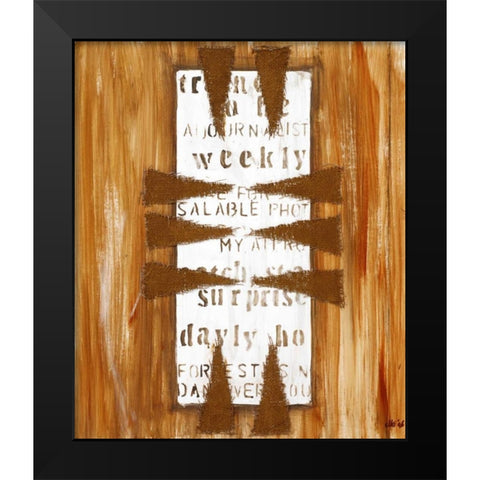 Hearts Black Modern Wood Framed Art Print by Elki,O