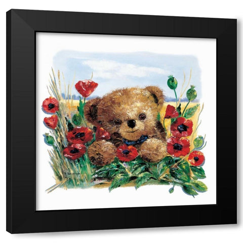 Summer Bear Black Modern Wood Framed Art Print by Withaar, Rian