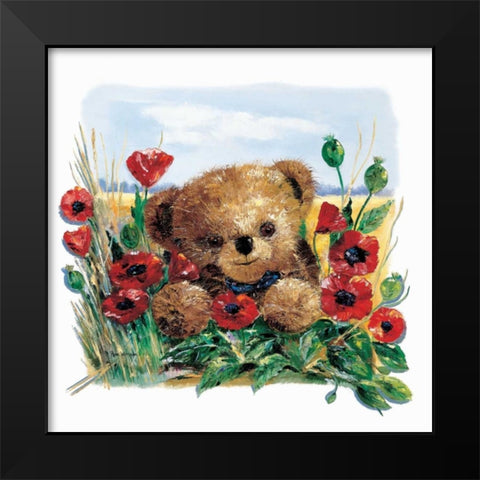 Summer Bear Black Modern Wood Framed Art Print by Withaar, Rian