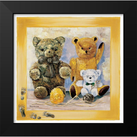 Straw bear Black Modern Wood Framed Art Print by Withaar, Rian