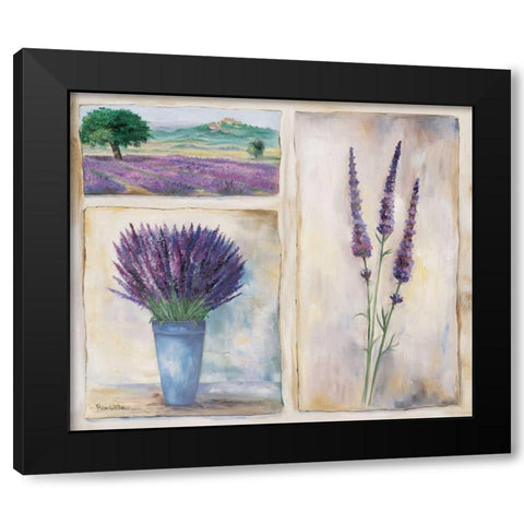 Purple trio Black Modern Wood Framed Art Print by Withaar, Rian