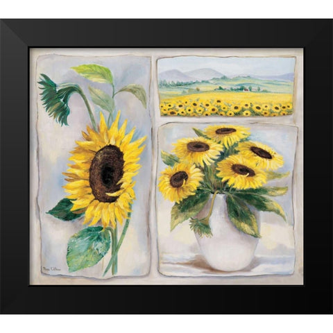 Yellow trio Black Modern Wood Framed Art Print by Withaar, Rian