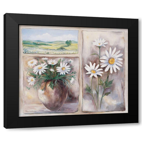 White trio Black Modern Wood Framed Art Print by Withaar, Rian