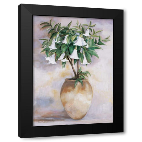 Datura Black Modern Wood Framed Art Print by Withaar, Rian