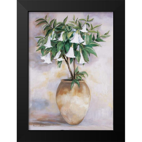 Datura Black Modern Wood Framed Art Print by Withaar, Rian