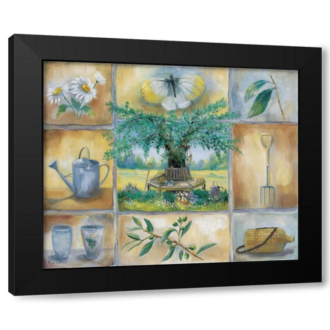 A garden theme Black Modern Wood Framed Art Print by Withaar, Rian