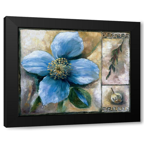 Blue poppy composition Black Modern Wood Framed Art Print by Withaar, Rian
