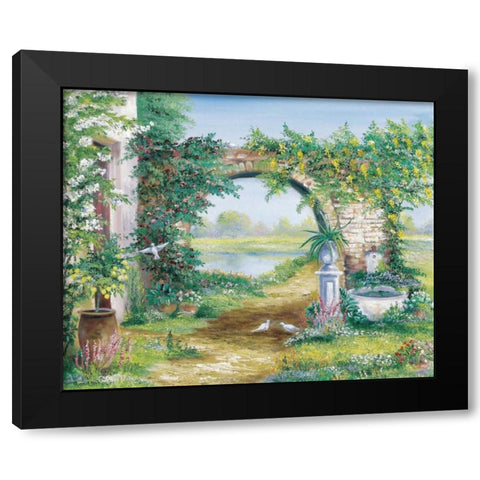 Let the garden go Black Modern Wood Framed Art Print by Withaar, Rian