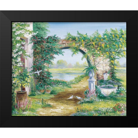 Let the garden go Black Modern Wood Framed Art Print by Withaar, Rian