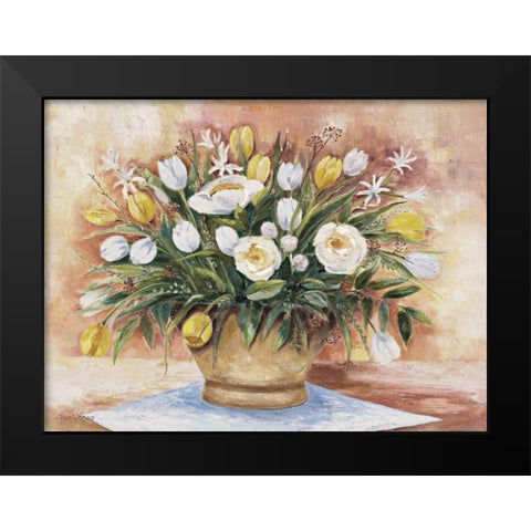 Colourful bouquet Black Modern Wood Framed Art Print by Withaar, Rian