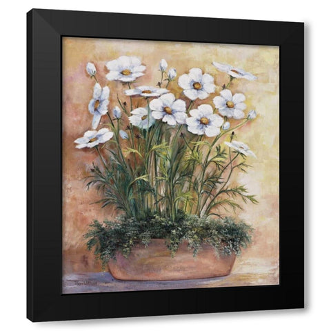 White anemones in bowl Black Modern Wood Framed Art Print with Double Matting by Withaar, Rian