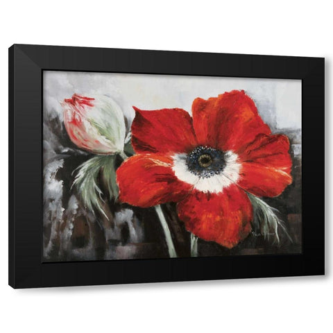 Poppy in full bloom Black Modern Wood Framed Art Print by Withaar, Rian