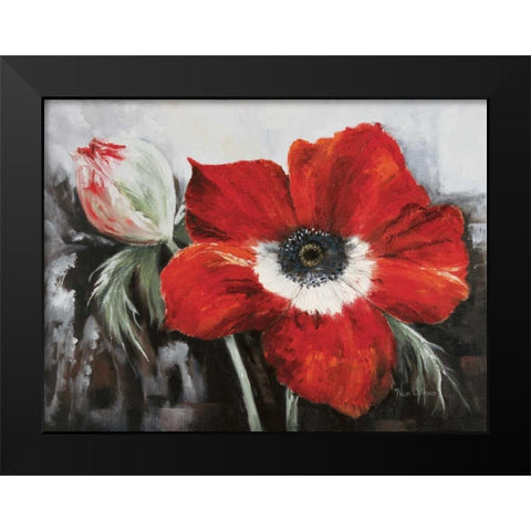 Poppy in full bloom Black Modern Wood Framed Art Print by Withaar, Rian