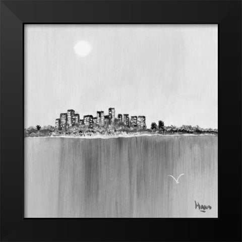 New York Skyline I Black Modern Wood Framed Art Print by de Bruijn, Hans