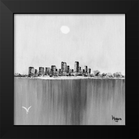 New York Skyline II Black Modern Wood Framed Art Print by de Bruijn, Hans
