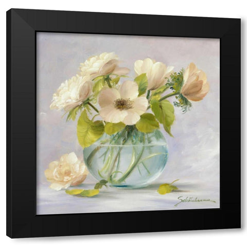 Yellow anemones Black Modern Wood Framed Art Print by Scholnhammer, Heinz