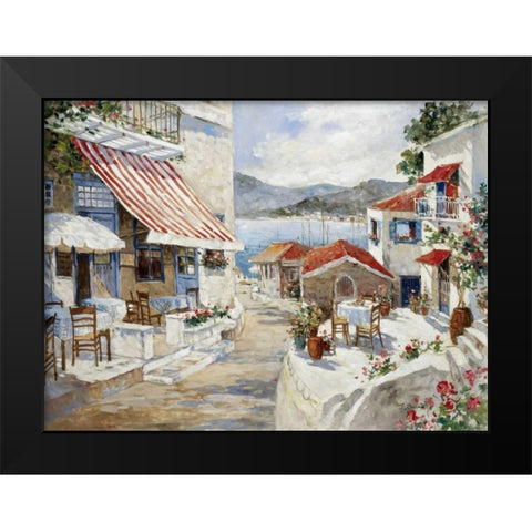 To the promenade Black Modern Wood Framed Art Print by Bosman, Johan