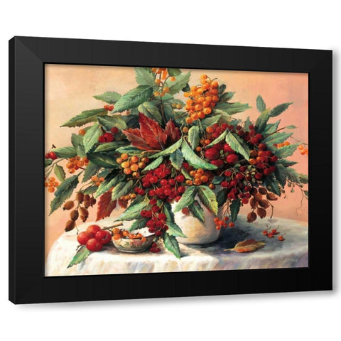Autumn bouquet Black Modern Wood Framed Art Print by Bosman, Johan