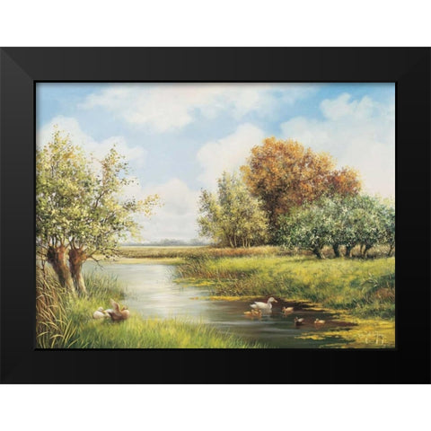 A natural peace Black Modern Wood Framed Art Print by de Jong, Johan