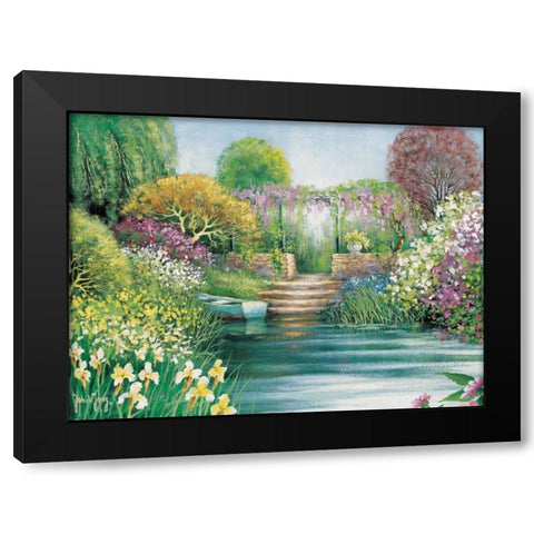 Memories of Giverny II Black Modern Wood Framed Art Print with Double Matting by de Jong, Johan