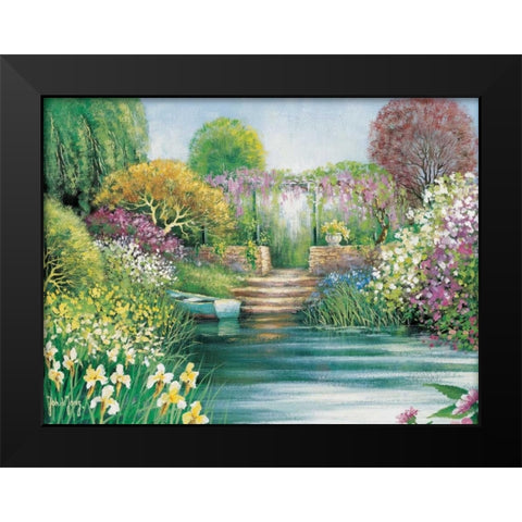 Memories of Giverny II Black Modern Wood Framed Art Print by de Jong, Johan