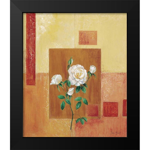 A patchwork rose I Black Modern Wood Framed Art Print by Bonet, Julia