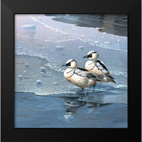 Ducks Black Modern Wood Framed Art Print by Weenink, Jan